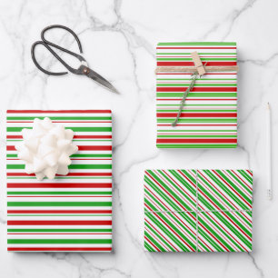 Feuille De Papier Cadeau Rouge, blanc, vert style de Noël Motif