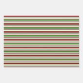 Feuille De Papier Cadeau Rouge, Blanc, Vert Style de Noël rayures (Devant 2)