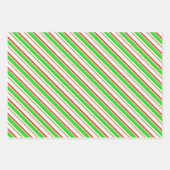 Feuille De Papier Cadeau Rouge, blanc, vert style Noël Motif rayé (Devant 3)