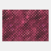 Feuille De Papier Cadeau Rouge Bourgogne Baisers lèvres (Devant 2)