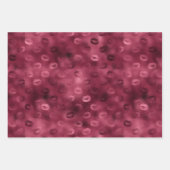 Feuille De Papier Cadeau Rouge Bourgogne Baisers lèvres (Devant)