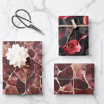 Feuille De Papier Cadeau Rouge Bourgogne Chic Abstrait Baby Shower Mariage<br><div class="desc">Rouge Bourgogne Chic Abstrait Baby Shower Mariage</div>