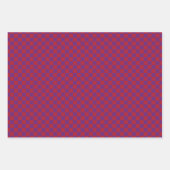 Feuille De Papier Cadeau Rouge classique, Plaid violet (Devant 2)