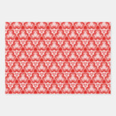 Feuille De Papier Cadeau Rouge creux, vert traditionnel et rouge uni (Devant)