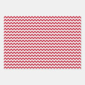 Feuille De Papier Cadeau Rouge et blanc Stripes Polka Dot Chevron (Devant 3)