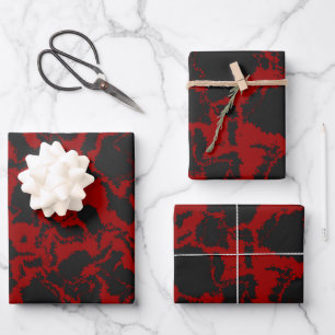 Feuille De Papier Cadeau Rouge et gris