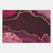 Feuille De Papier Cadeau Rouge et Or Faux Paillettes Agate (Devant 2)