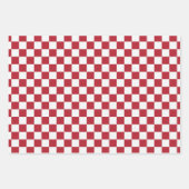 Feuille De Papier Cadeau Rouge et Vert Vérification Rétro (Devant 2)