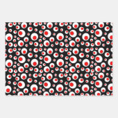 Feuille De Papier Cadeau Rouge festif dans les cercles blancs Résumé Concep (Devant 3)