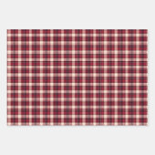 Feuille De Papier Cadeau Rouge foncé, rouge et crème (Devant 3)