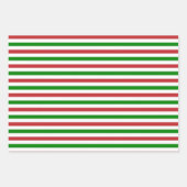 Feuille De Papier Cadeau Rouge foncé, vert et blanc (Devant 3)
