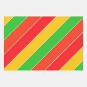 Feuille De Papier Cadeau Rouge, jaune et vert citron vert (Devant)