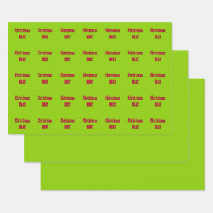 Feuille De Papier Cadeau Rouge Noël Et Vert Bras