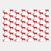 Feuille De Papier Cadeau Rouge Noir & Vert Bois Blancs (Devant)