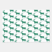 Feuille De Papier Cadeau Rouge Noir & Vert Bois Blancs (Devant 3)