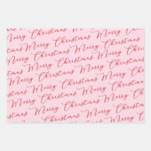 Feuille De Papier Cadeau Rouge rose classique rayures (Devant)