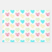 Feuille De Papier Cadeau Rouge, rose, Coeurs colorés Design (Devant 2)