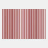 Feuille De Papier Cadeau Rouge rubis et rayures blanches (Devant 3)