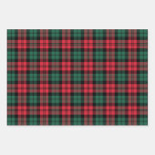 Feuille De Papier Cadeau Rouge rustique et vert Black Watch Plaid Noël (Devant)