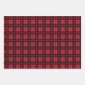 Feuille De Papier Cadeau Rouge rustique Noir Plaid Buffalo Vérifier Motif m (Devant 3)