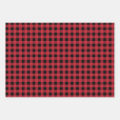 Feuille De Papier Cadeau Rouge rustique Noir Plaid Buffalo Vérifier Motif m (Devant 2)
