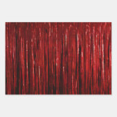 Feuille De Papier Cadeau Rouge Silver Gold Glam Tinsel Stripes (Devant 3)