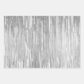 Feuille De Papier Cadeau Rouge Silver Gold Glam Tinsel Stripes (Devant 2)