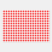 Feuille De Papier Cadeau Rouge sur blanc Différentes tailles Pois horizonta (Devant 2)