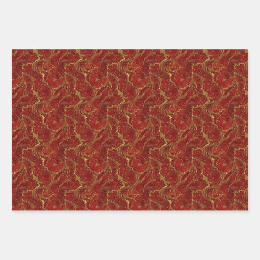 Feuille De Papier Cadeau Rouge Vert blanc Abstrait Parties scintillant en o (Devant)