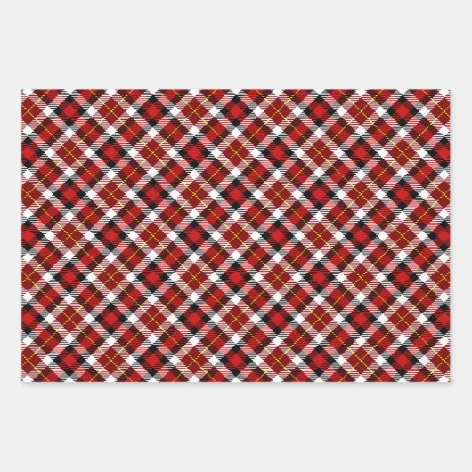 Feuille De Papier Cadeau Rouge vert blanc et noir (Devant 3)