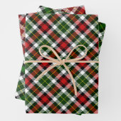 Feuille De Papier Cadeau Rouge vert blanc et noir (En situation)