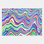 Feuille De Papier Cadeau Rouge, Vert, Bleu, Blanc, Abstrait hivernal (Devant)