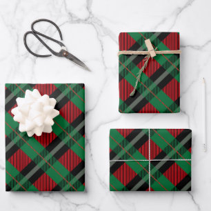 Feuille De Papier Cadeau Rouge Vert Buffalo Plaid Tartan Plaid Noël
