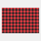 Feuille De Papier Cadeau Rouge vert et blanc Buffalo Check Noël (Devant)