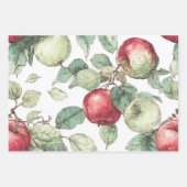 Feuille De Papier Cadeau Rouge vert pomme Motif Aquarelle Russe (Devant 2)