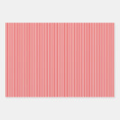 Feuille De Papier Cadeau Rouge vif et rayures blanches (Devant 3)