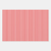 Feuille De Papier Cadeau Rouge vif et rayures blanches (Devant)