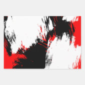Feuille De Papier Cadeau Rouges blanches blanches noires (Devant)