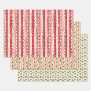 Feuille De Papier Cadeau Rouges Vintage Sucrés