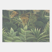 Feuille De Papier Cadeau Rousseau Tropical Jungle Lion Peinture (Devant 3)