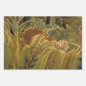 Feuille De Papier Cadeau Rousseau Tropical Jungle Lion Peinture (Devant 2)