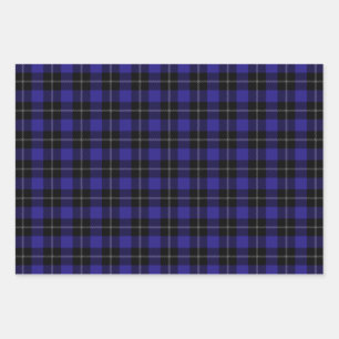 Feuille De Papier Cadeau Royal Blue Black Plaid