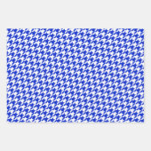 Feuille De Papier Cadeau Royal Blue Houndstooth Monogram Polka Dot (Devant)