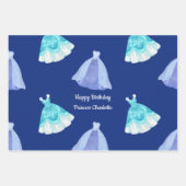 Feuille De Papier Cadeau Royal Blue Princess Anniversaire (Devant)