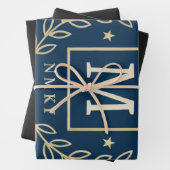 Feuille De Papier Cadeau "Royal NMKY Emblem – Monogram M Crest Design" (En situation)