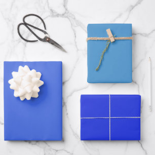 Feuille De Papier Cadeau Royal Star Palatinat Bleu Tons Plaine 3 Teintes