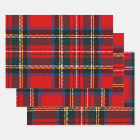 Feuille De Papier Cadeau Royal Stewart Red Plaid (Lot)
