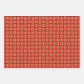 Feuille De Papier Cadeau Royal traditionnel rouge et or (Devant 2)