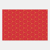 Feuille De Papier Cadeau Royal traditionnel rouge et or (Devant)