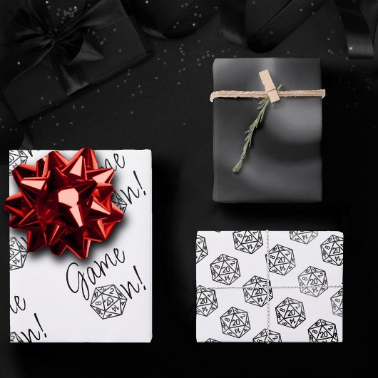Feuille De Papier Cadeau RPG Game On | Classic Tabletop PnP Roleplayer Dice